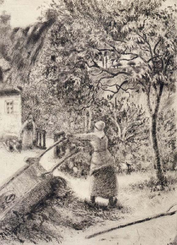 Camille Pissarro Woman emptying a wheelbarrow China oil painting art